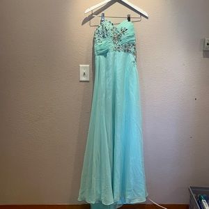 Mint Green Beaded Prom Dress Size 2?